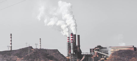 Industrial park smoke stacks