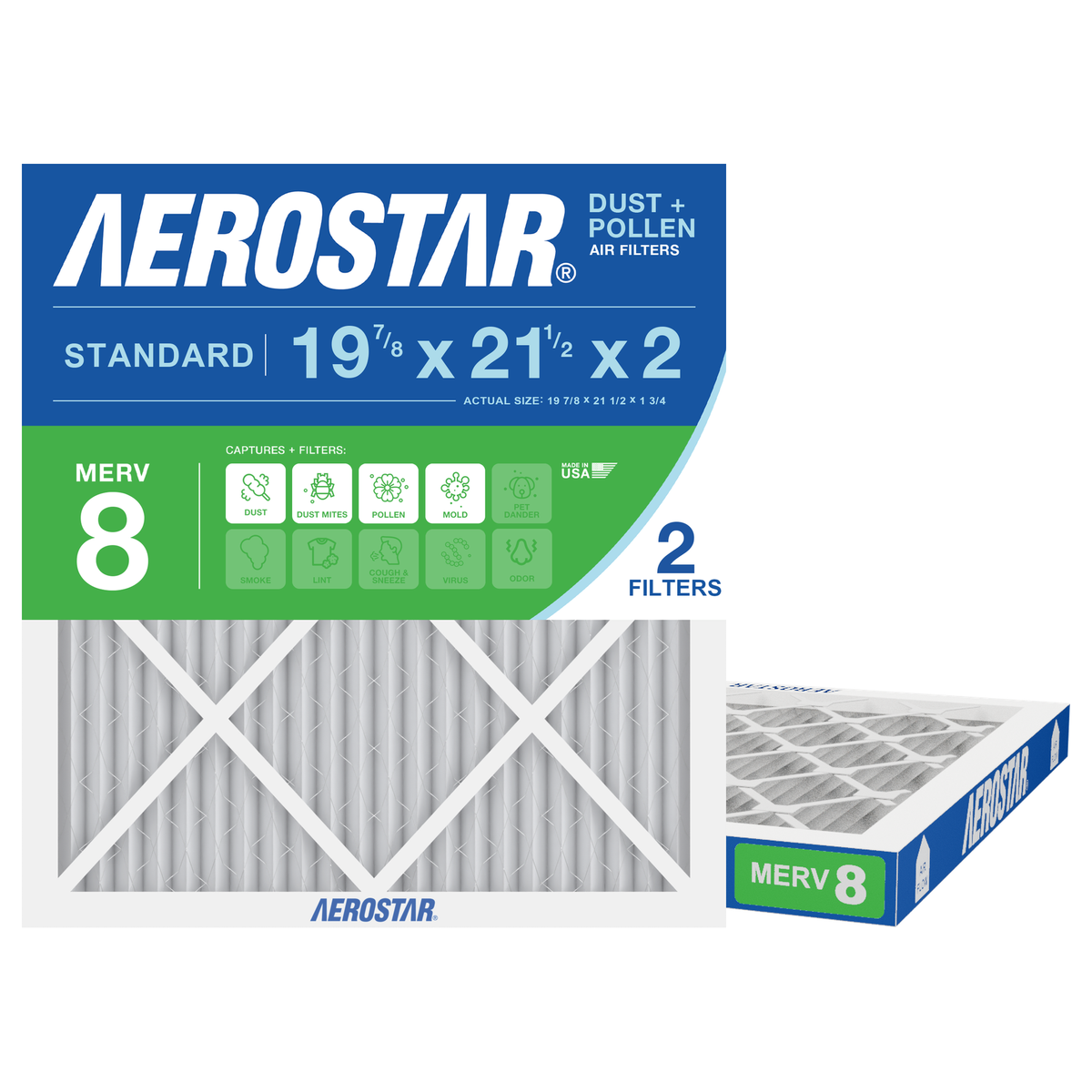 Aerostar 19Px21Hx2 MERV 8 2 Pack