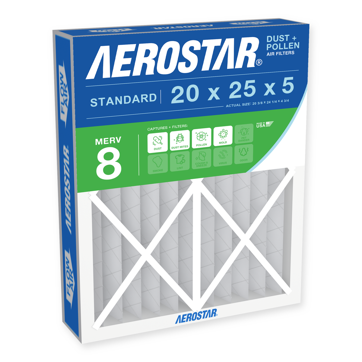 Aerostar 20x25x5 MERV 8 Air Filter