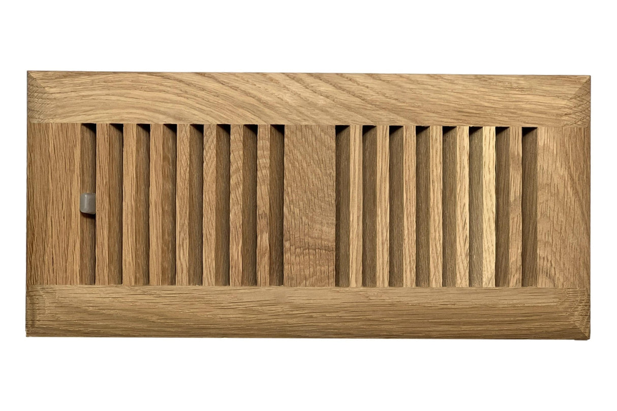 4 x 10 White Oak Wood Register - Drop In Style (Unfinished)