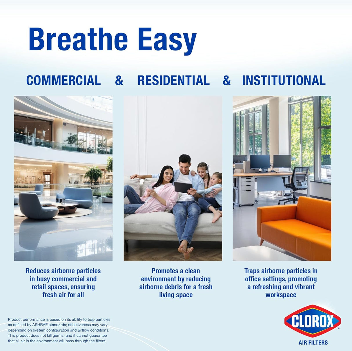 Clorox 14x25x1 Air Filter, Premium Pleated Furnace Filters