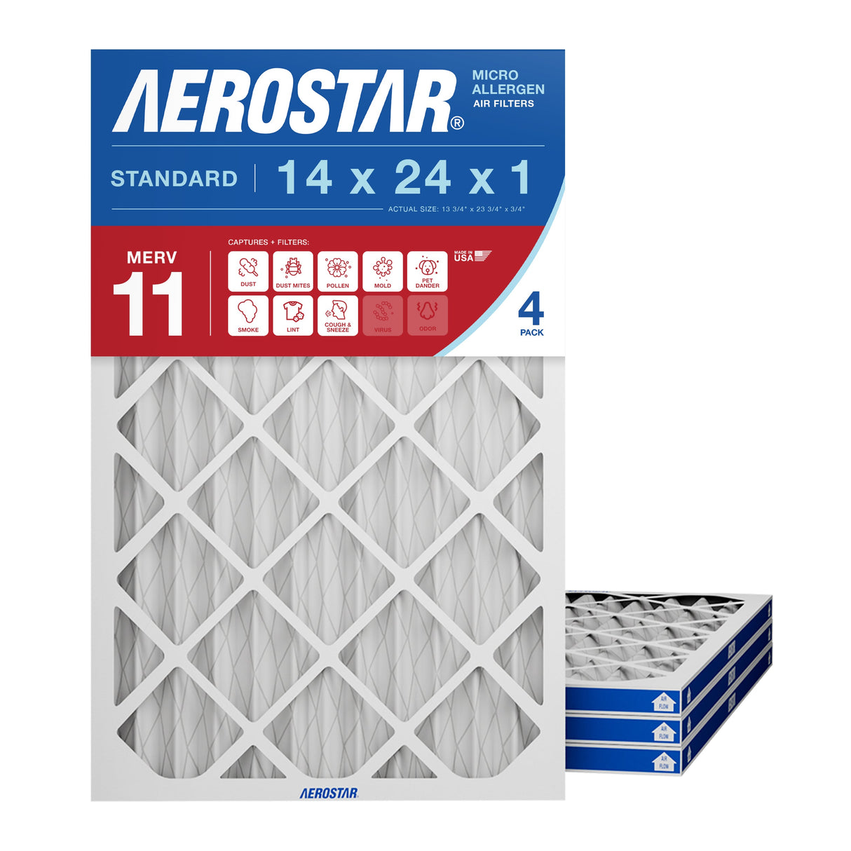14x24x1 AC and Furnace Air Filter by Aerostar