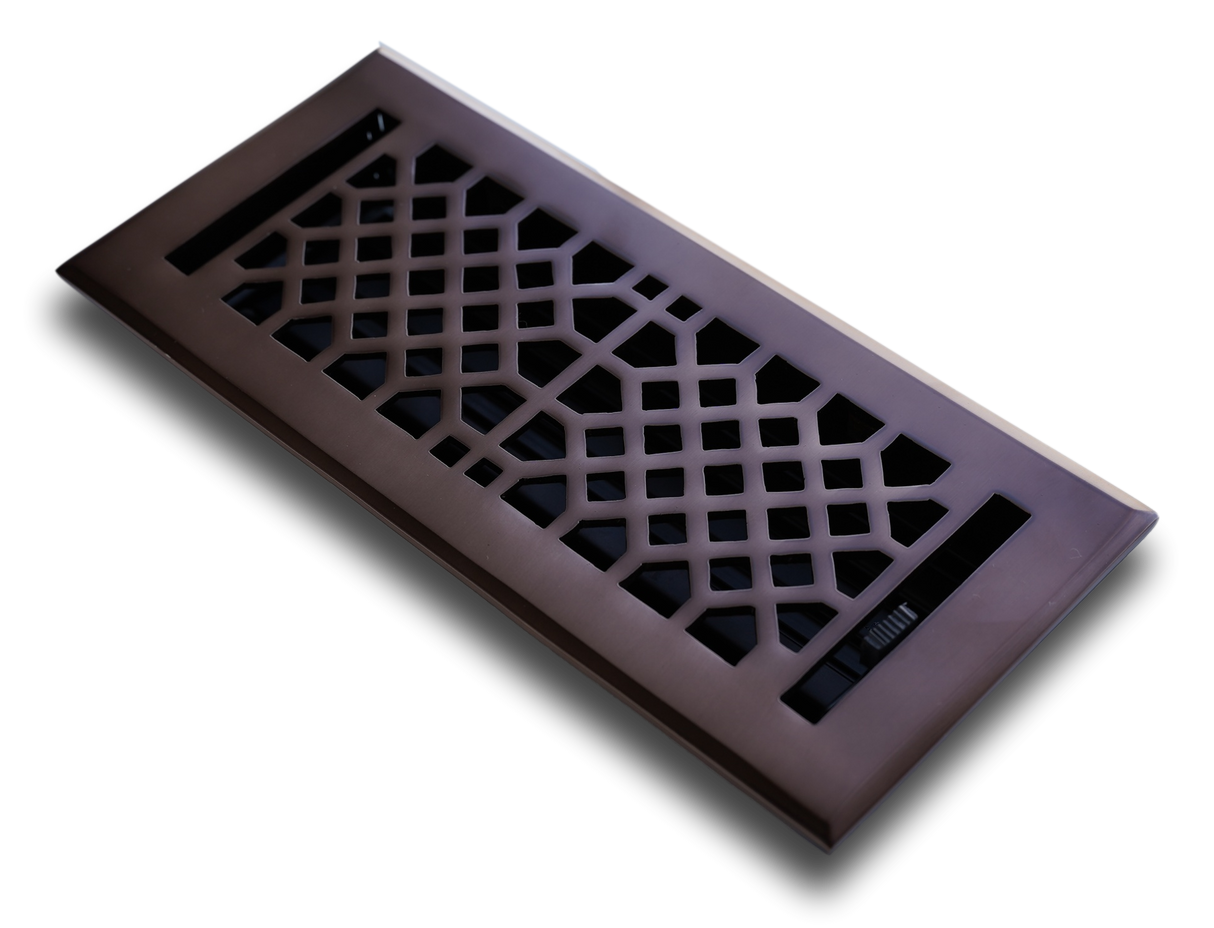 Cast Brass Vintage Industrial Vent Cover - Oil Rubbed Bronze