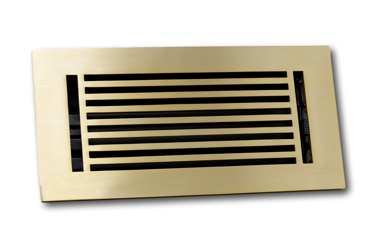 Cast Aluminum Linear Bar Vent Covers - Satin Brass