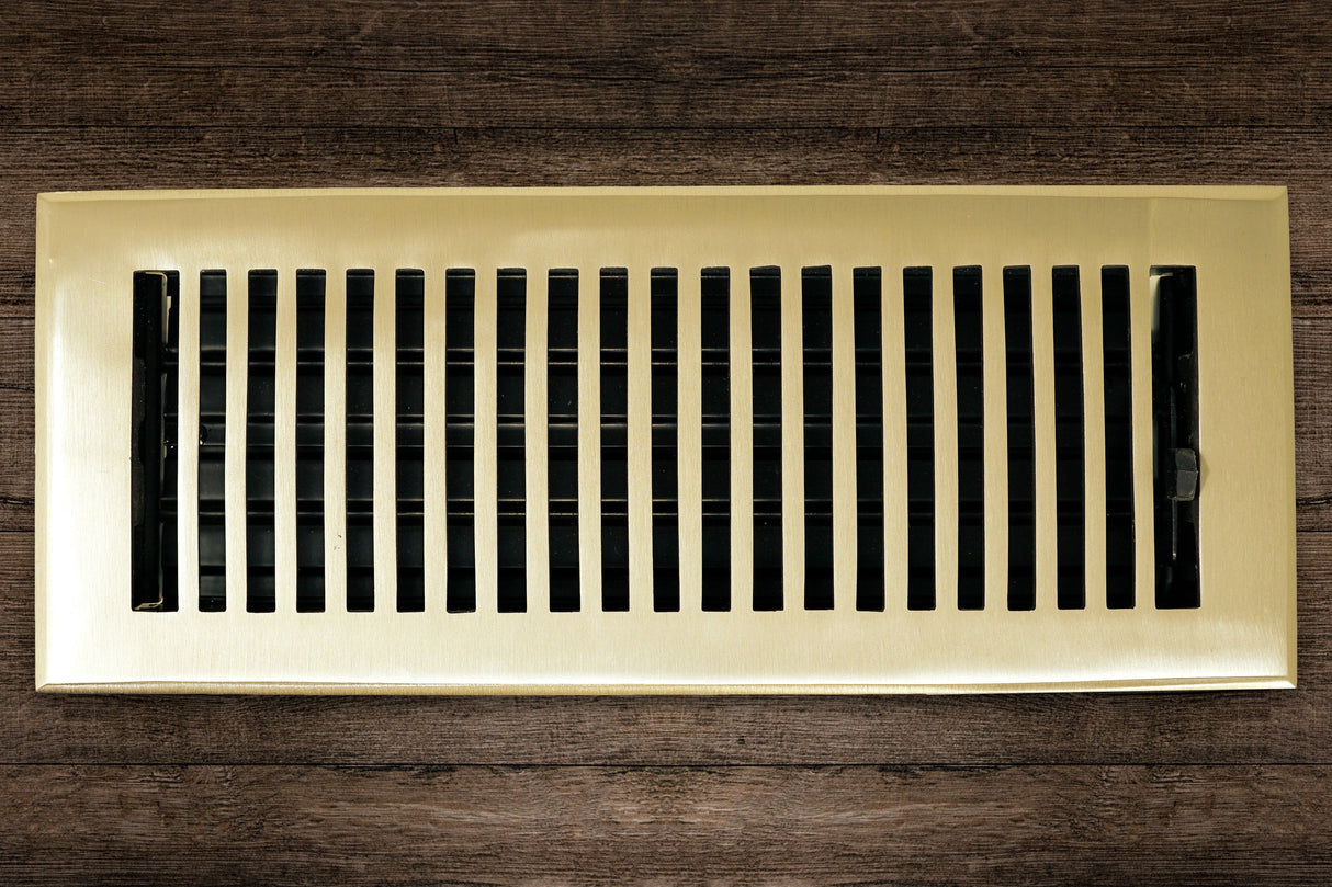 Cast Brass Contemporary Vent Covers - Polished Brass