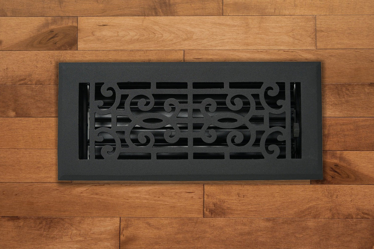 Cast Aluminum Baroque Vent Covers - Black