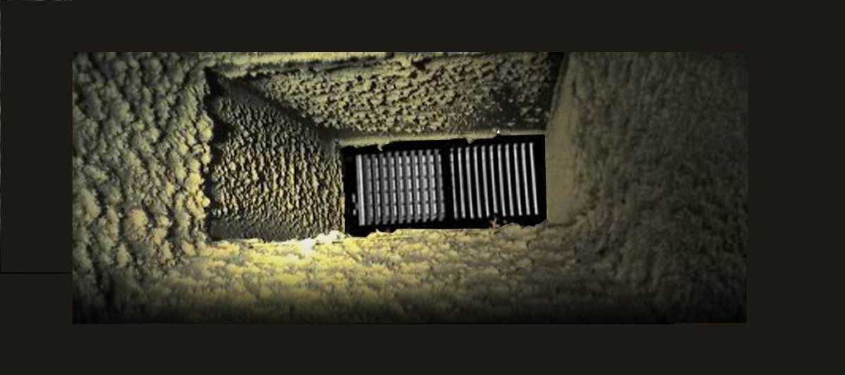 Dirty air duct looking towards air vent