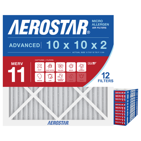 Aerostar 10x10x2 MERV 11 12 Pack