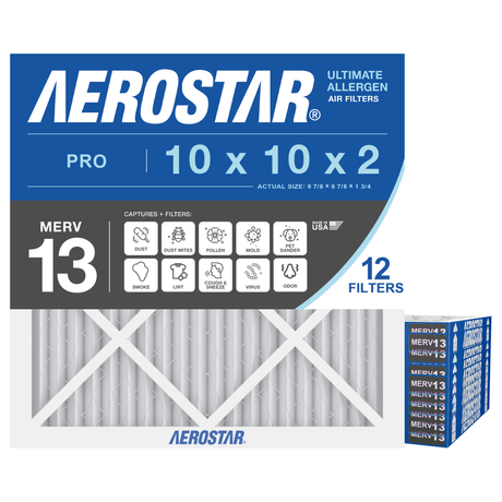Aerostar 10x10x2 MERV 13 12 Pack