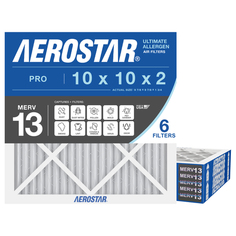 Aerostar 10x10x2 MERV 13 6 Pack