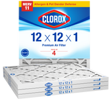 Clorox 12x12x1 Air Filter, Premium Pleated Furnace Filters