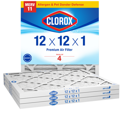 Clorox 12x12x1 Air Filter, Premium Pleated Furnace Filters