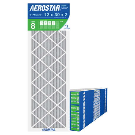 Aerostar 12x30x2 MERV 8 12 Pack