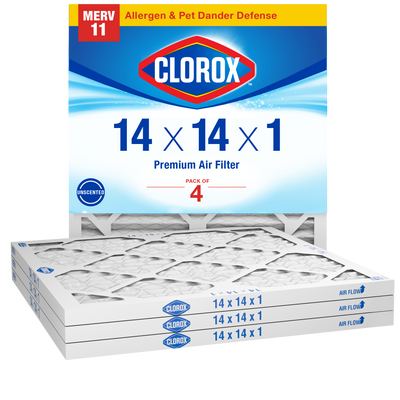Clorox 14x14x1 Air Filter, Premium Pleated Furnace Filters