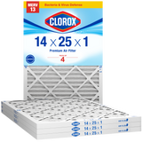 Clorox 14x25x1 Air Filter, Premium Pleated Furnace Filters