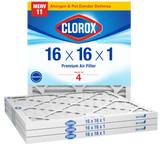 Clorox 16x16x1 Air Filter, Premium Pleated Furnace Filters