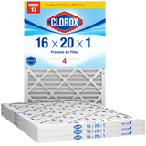 Clorox 16x20x1 Air Filter, Premium Pleated Furnace Filters