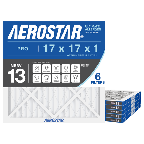 Aerostar 17x17x1 MERV 13 6 Pack