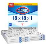 Clorox 18x18x1 Air Filter, Premium Pleated Furnace Filters