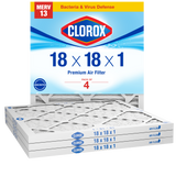 Clorox 18x18x1 Air Filter, Premium Pleated Furnace Filters