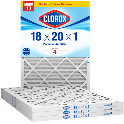 Clorox 18x20x1 Air Filter, Premium Pleated Furnace Filters