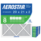 Aerostar 20x21x2 MERV 8 12 Pack