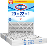 Clorox 20x22x1 Air Filter, Premium Pleated Furnace Filters