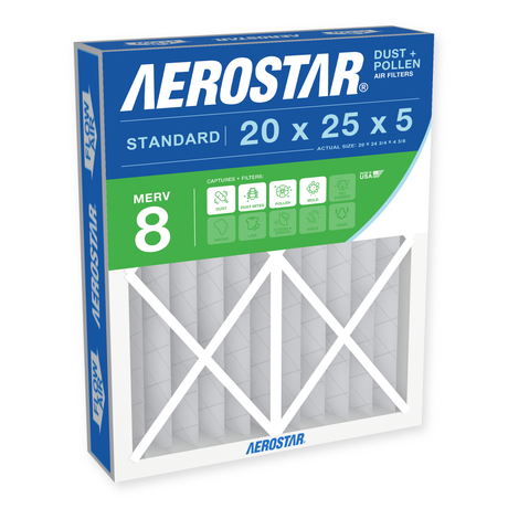Aerostar 20x25x5 MERV 8 Air Filter