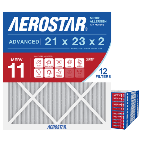 Aerostar 21x23x2 MERV 11 12 Pack
