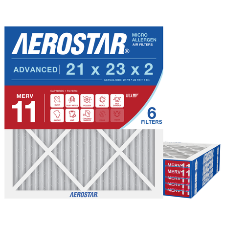 Aerostar 21x23x2 MERV 11 6 Pack