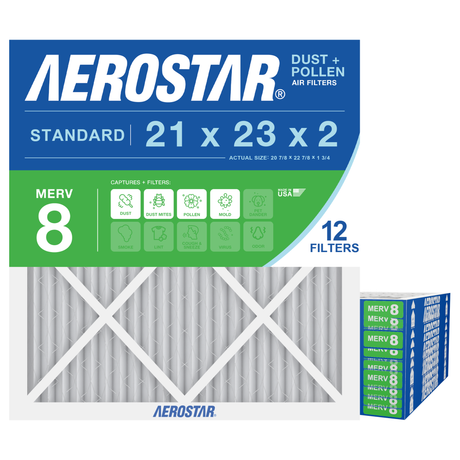 Aerostar 21x23x2 MERV 8 12 Pack