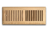 4 x 12 Red Oak Wood Register - Drop In Style (Unfinished)