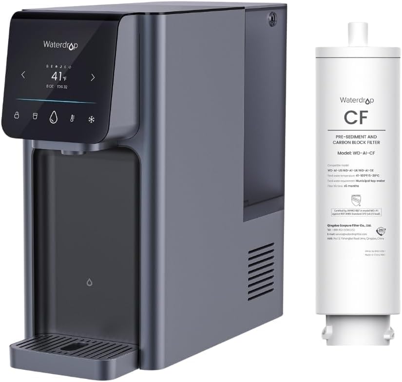 Waterdrop A1 Reverse Osmosis Hot Cold Water Dispenser with CF Replacement Filter Combo - Thumbnail 5