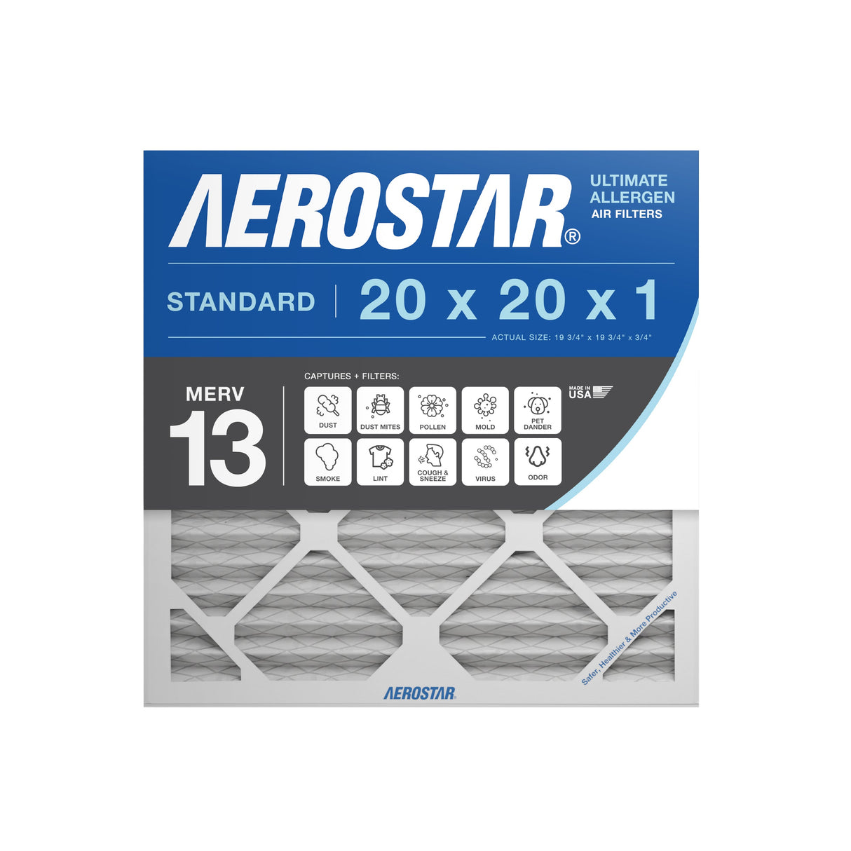 20x20x1 AC and Furnace Air Filter by Aerostar