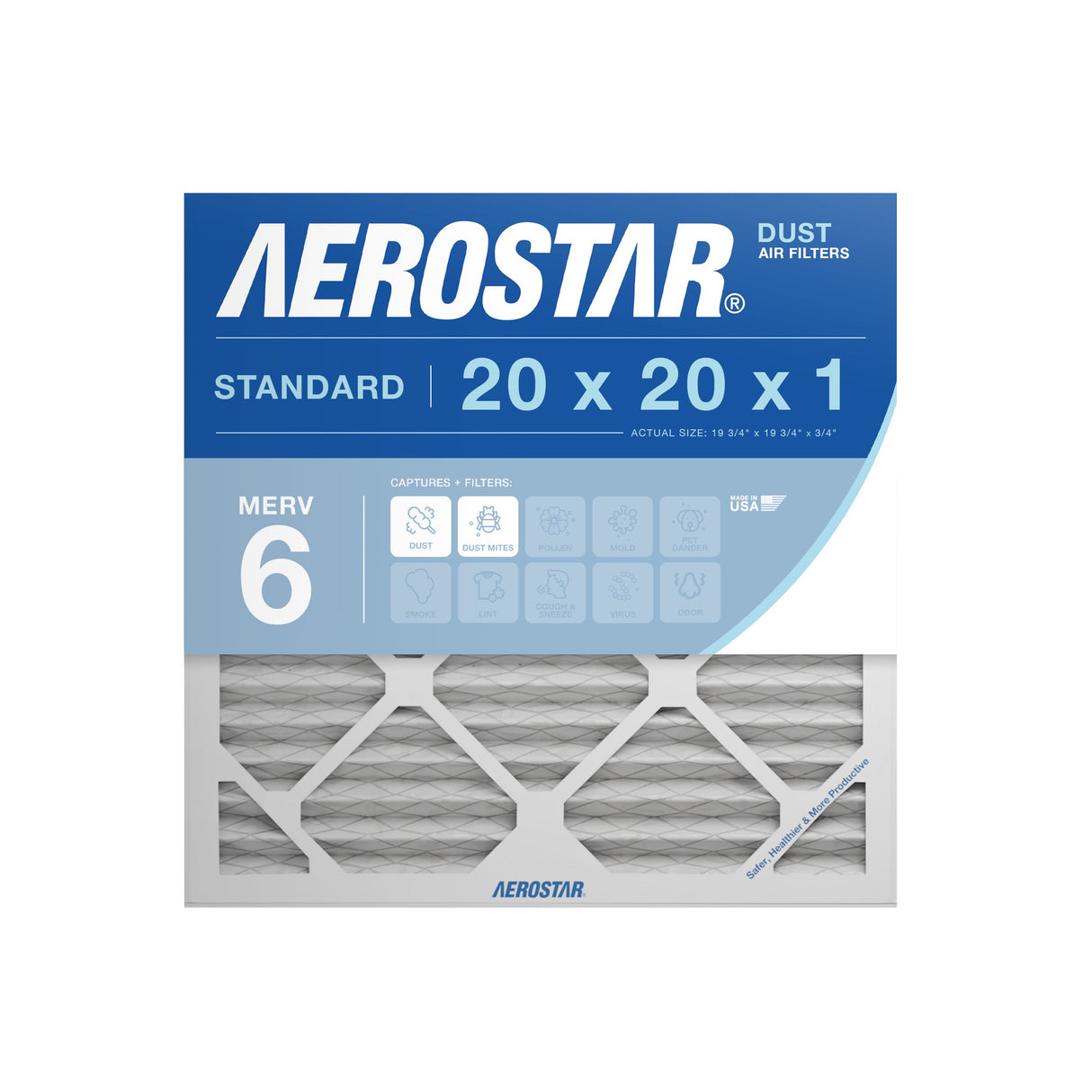 20x20x1 AC and Furnace Air Filter by Aerostar