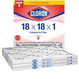 Clorox 18x18x1 Air Filter, Premium Pleated Furnace Filters
