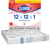 Clorox 12x12x1 Air Filter, Premium Pleated Furnace Filters