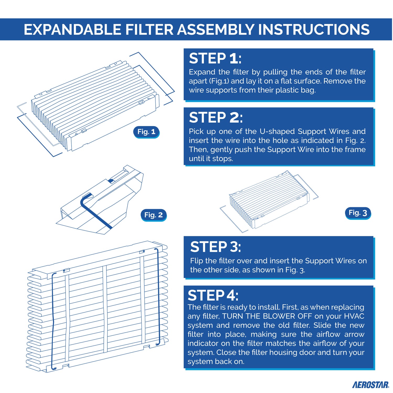 Aerostar 20x26x4 Replacement Whole House Filter for Aprilaire 213 Air Systems with Collapsible Design